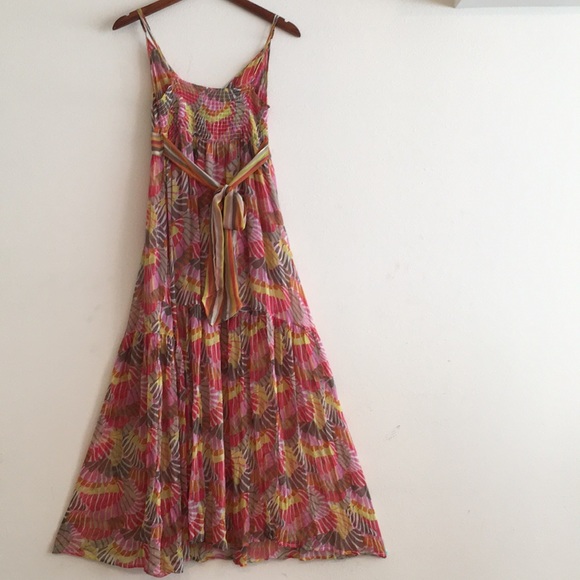 Trina Turk Floral Print Silk Belted Maxi Dress - Picture 2 of 14